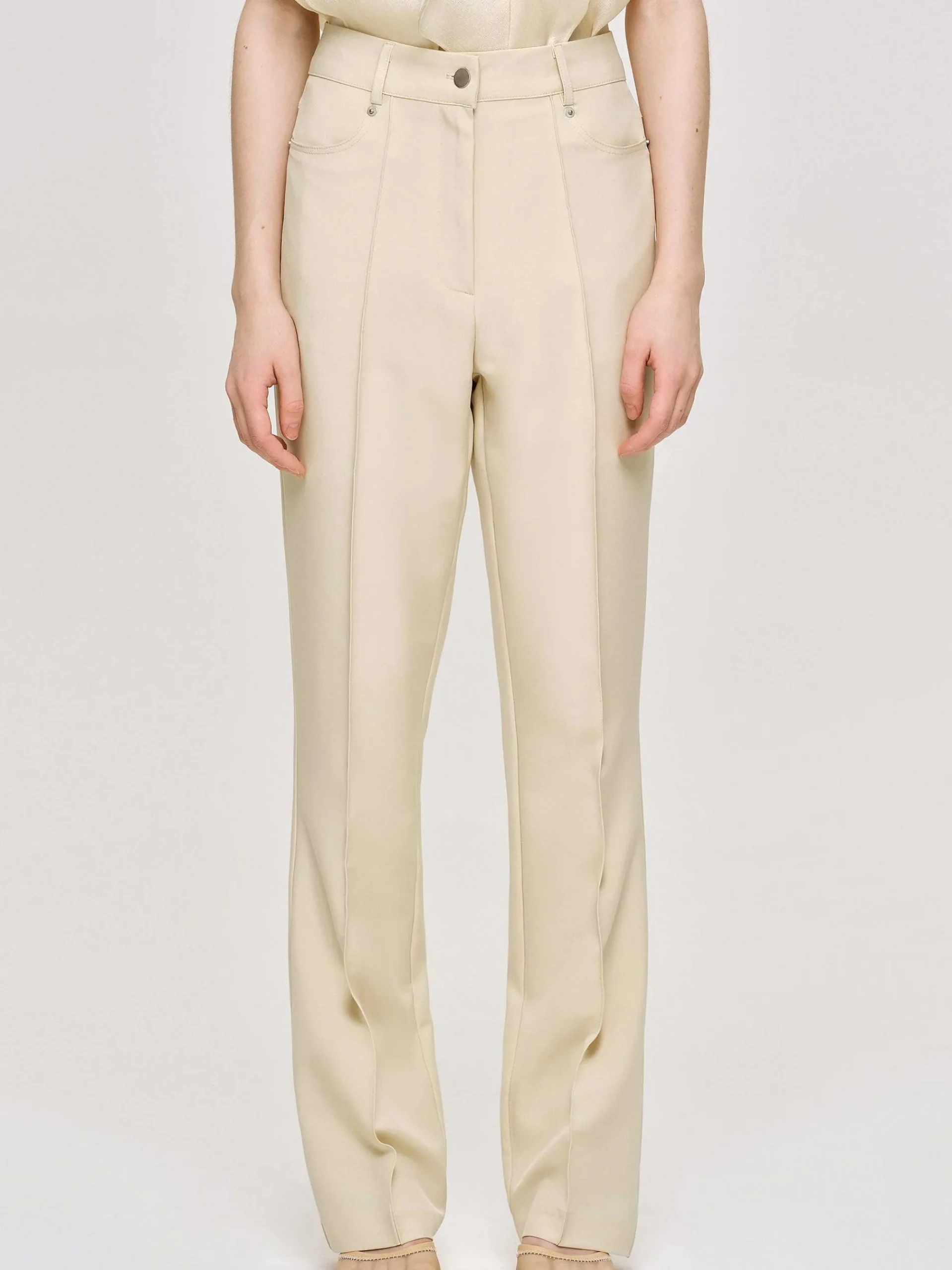 Source Unknown Bas-Pantalon Slim Froisse, Beurre