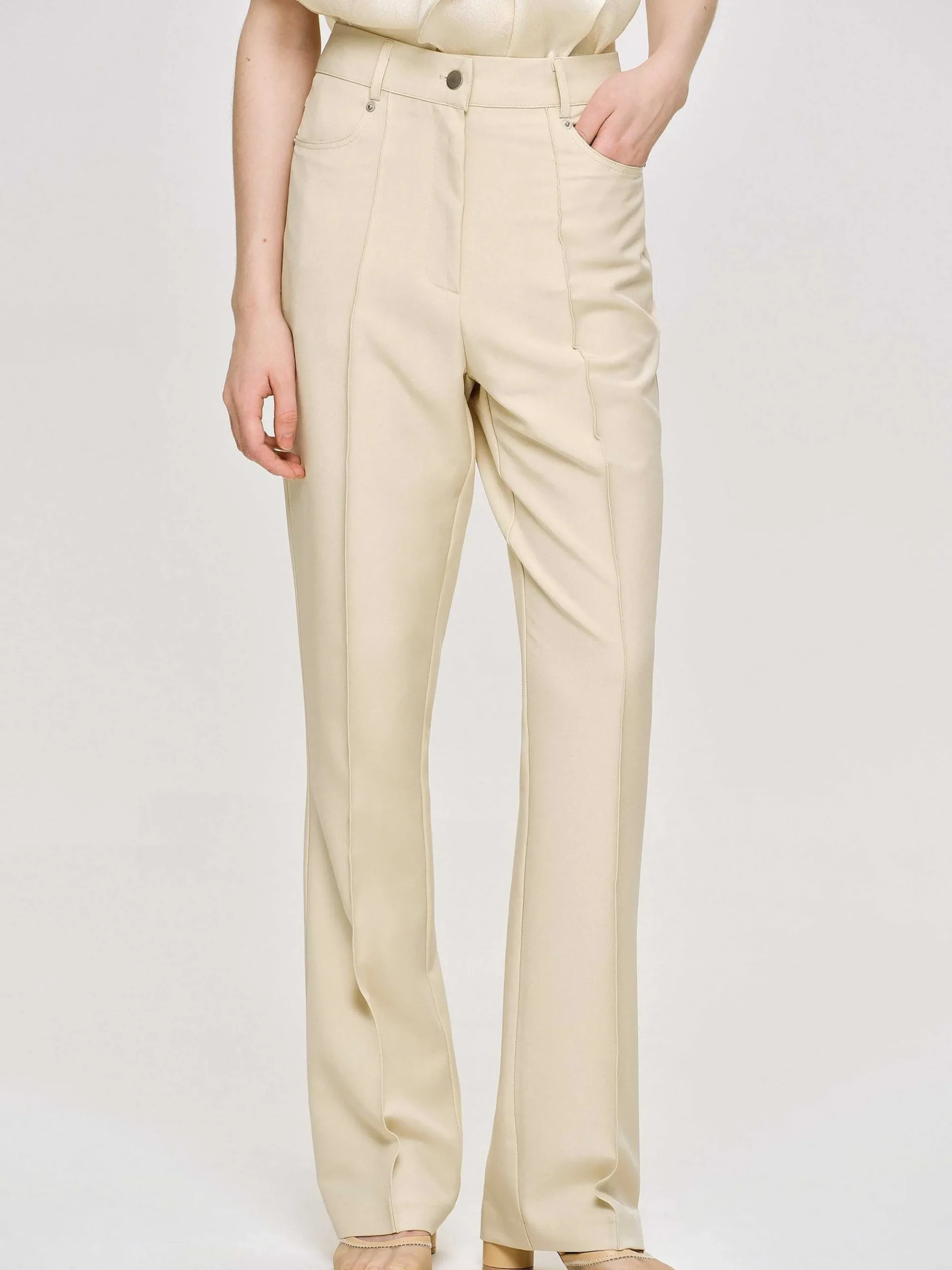 Source Unknown Vêtements-Pantalon Slim Froisse, Beurre