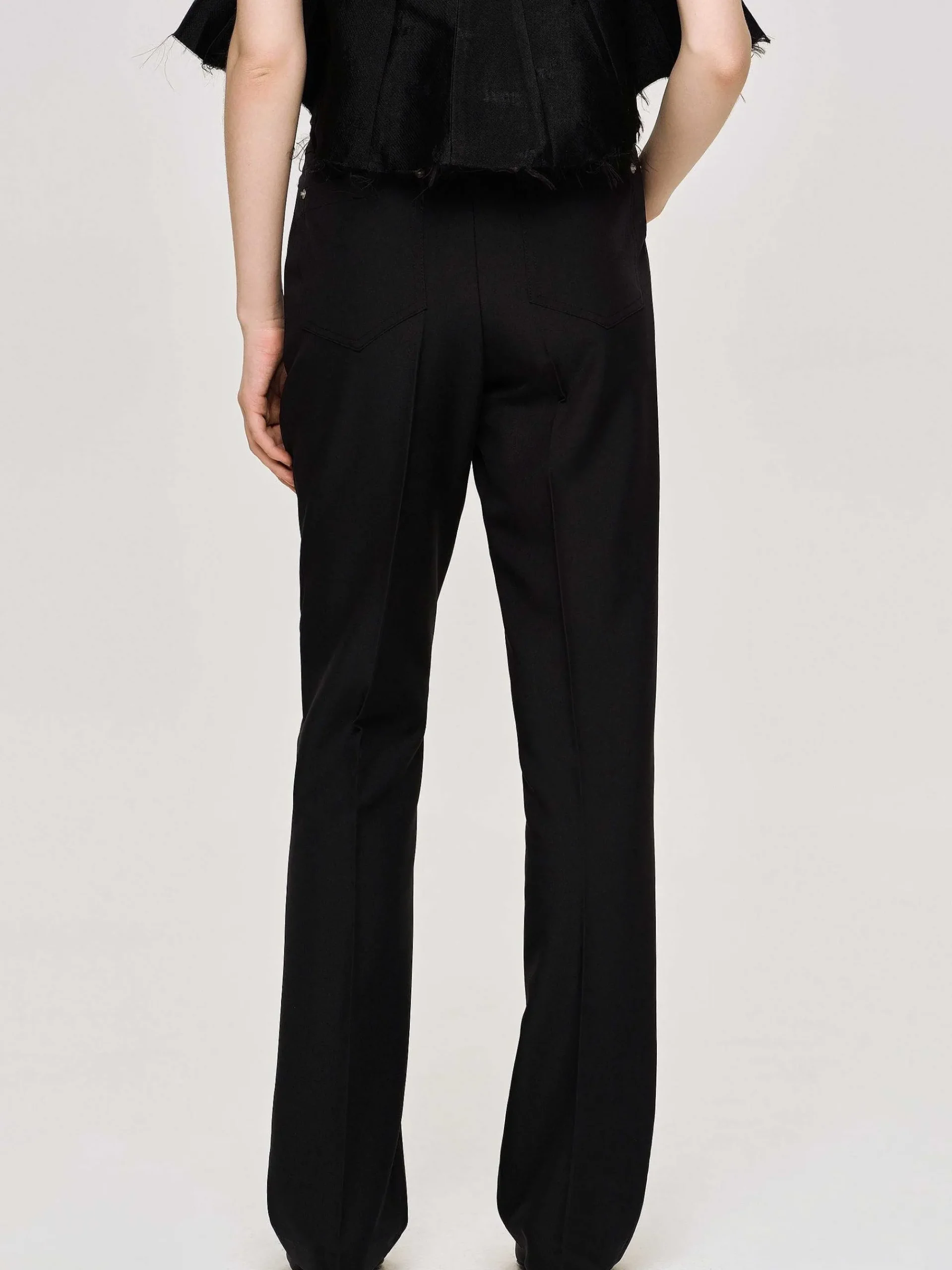 Source Unknown Vêtements-Pantalon Slim Froisse, Noir