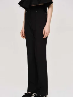 Source Unknown Bas-Pantalon Slim Froisse, Noir