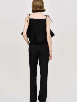 Source Unknown Bas-Pantalon Slim Froisse, Noir