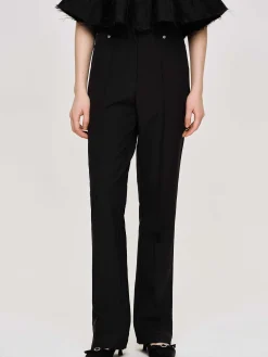 Source Unknown Bas-Pantalon Slim Froisse, Noir
