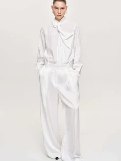 Source Unknown Bas-Pantalon Taiamo Fluide Satin, Blanc