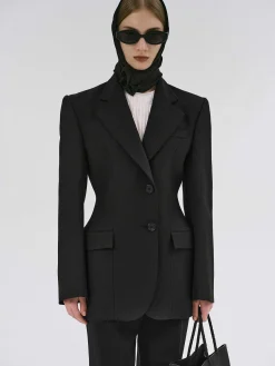 Source Unknown Vêtements D'Exterieur-Poldo Sablier Blazer, Noir