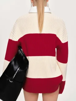Source Unknown Accessoires-Polo En Tricot Surdimensionne Matias, Rouge