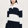 Source Unknown Accessoires-Polo En Tricot Surdimensionne Matias, Bleu Marine