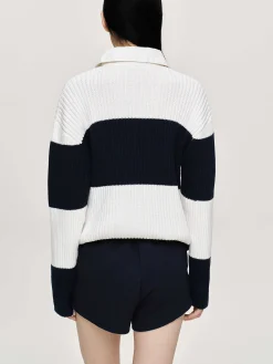 Source Unknown Accessoires-Polo En Tricot Surdimensionne Matias, Bleu Marine