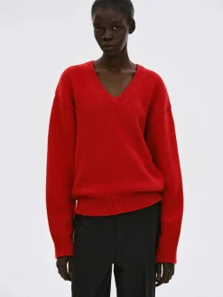 Source Unknown Tricots-Pull En Laine Extra Fine, Rouge