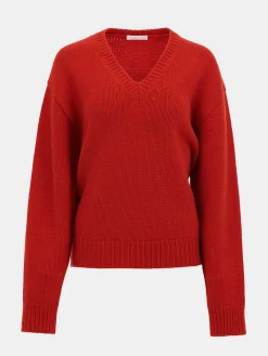 Source Unknown Tricots-Pull En Laine Extra Fine, Rouge