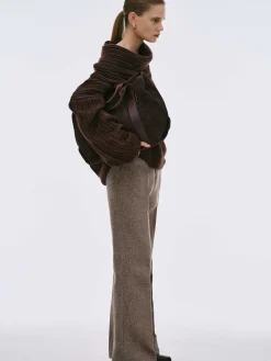 Source Unknown Accessoires-Pull Surdimensionne En Tricot A Rouleau Eleve Becca, Chocolat