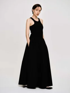 Source Unknown Vêtements-Robe Debardeur Amal Taille Basse Racer, Noir