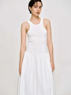 Source Unknown Vêtements-Robe Debardeur Amal Taille Basse Racer, Blanc