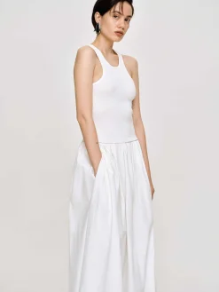 Source Unknown Vêtements-Robe Debardeur Amal Taille Basse Racer, Blanc