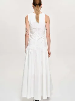 Source Unknown Accessoires-Robe Froncee A Taille Basse, Blanc Casse