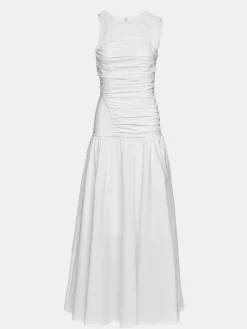 Source Unknown Accessoires-Robe Froncee A Taille Basse, Blanc Casse