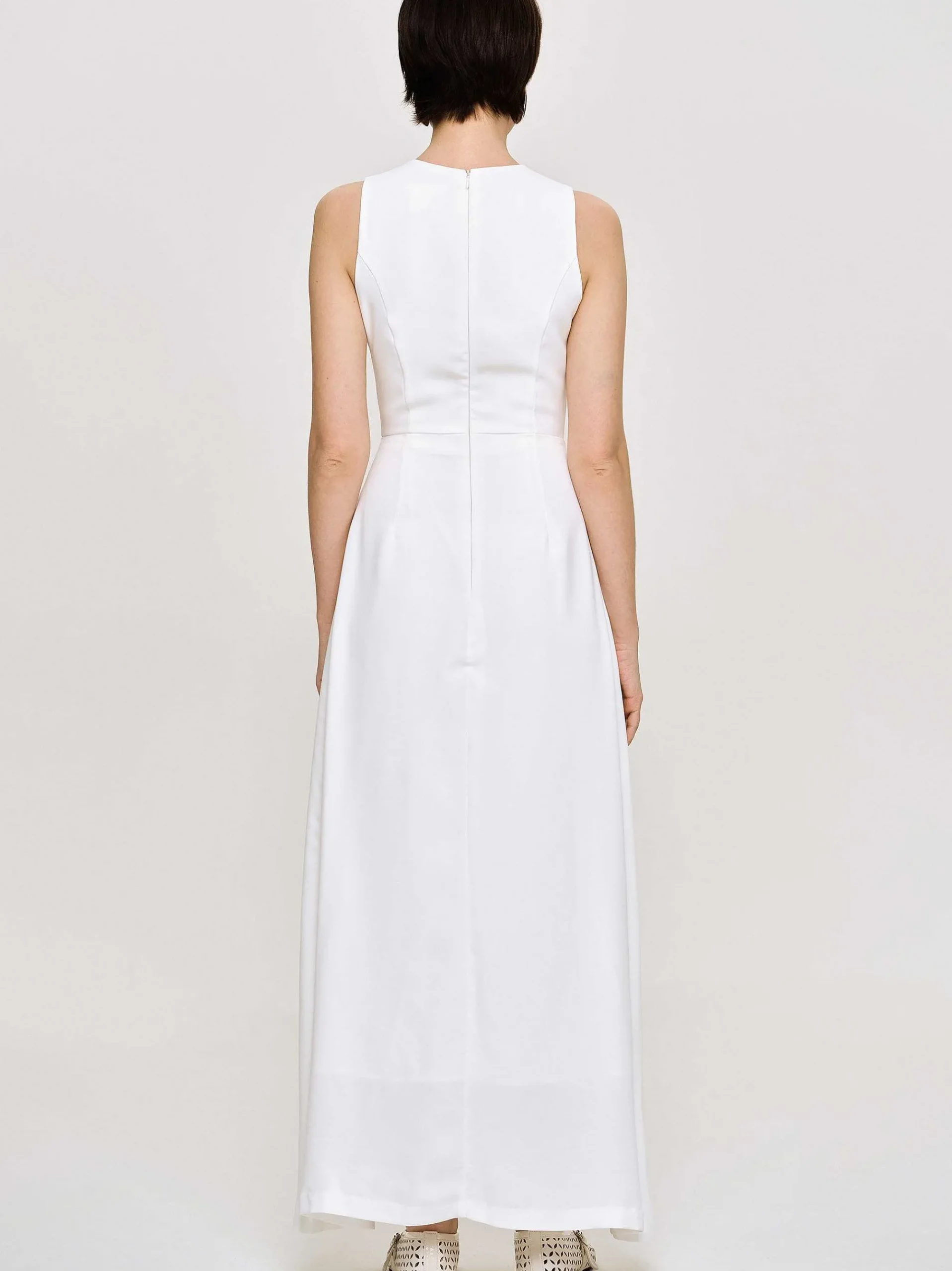 Source Unknown Robes-Robe Longue Ajustee, Blanc
