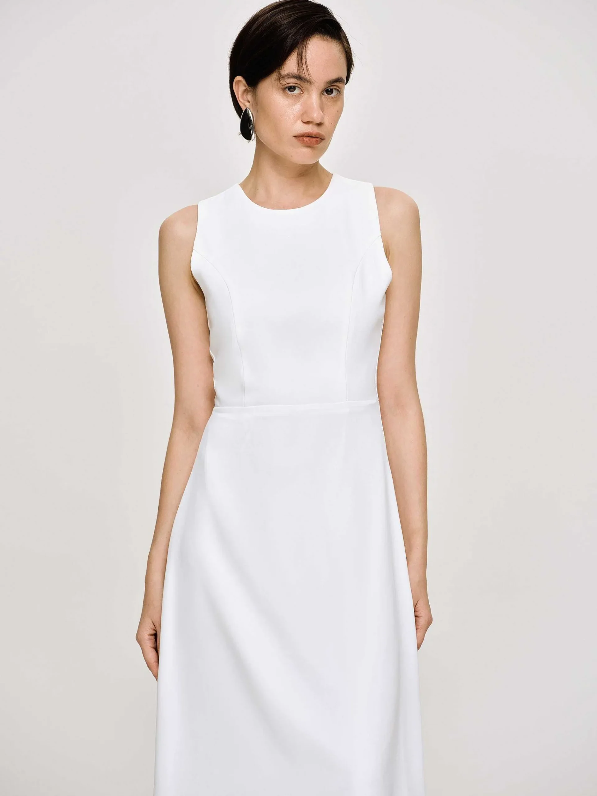 Source Unknown Robes-Robe Longue Ajustee, Blanc