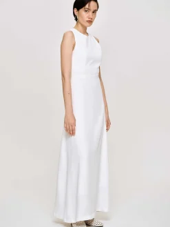 Source Unknown Robes-Robe Longue Ajustee, Blanc