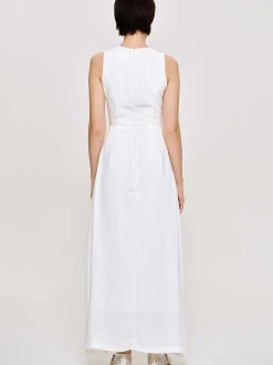 Source Unknown Vêtements-Robe Longue Ajustee, Blanc