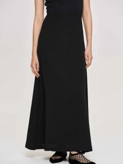 Source Unknown Robes-Robe Longue Ajustee, Noir