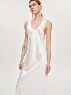 Source Unknown Accessoires-Robe Longue En Satin, Perle