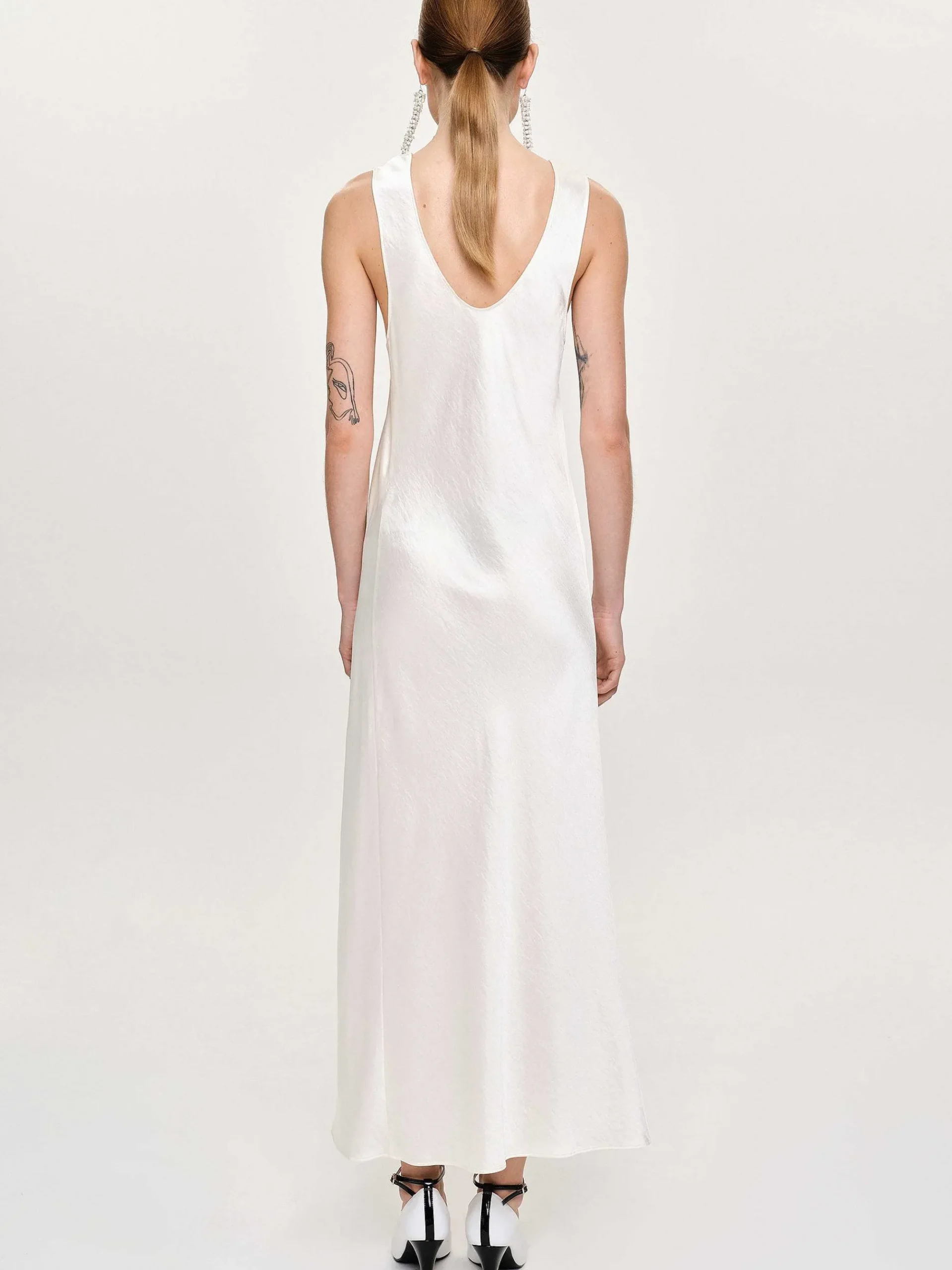 Source Unknown Accessoires-Robe Longue En Satin, Perle