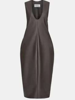 Source Unknown Robes-Robe Longue En Similicuir Adua, Chocolat