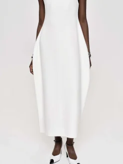Source Unknown Vêtements-Robe Mi-Longue Adua Vase, Blanc