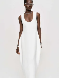 Source Unknown Vêtements-Robe Mi-Longue Adua Vase, Blanc