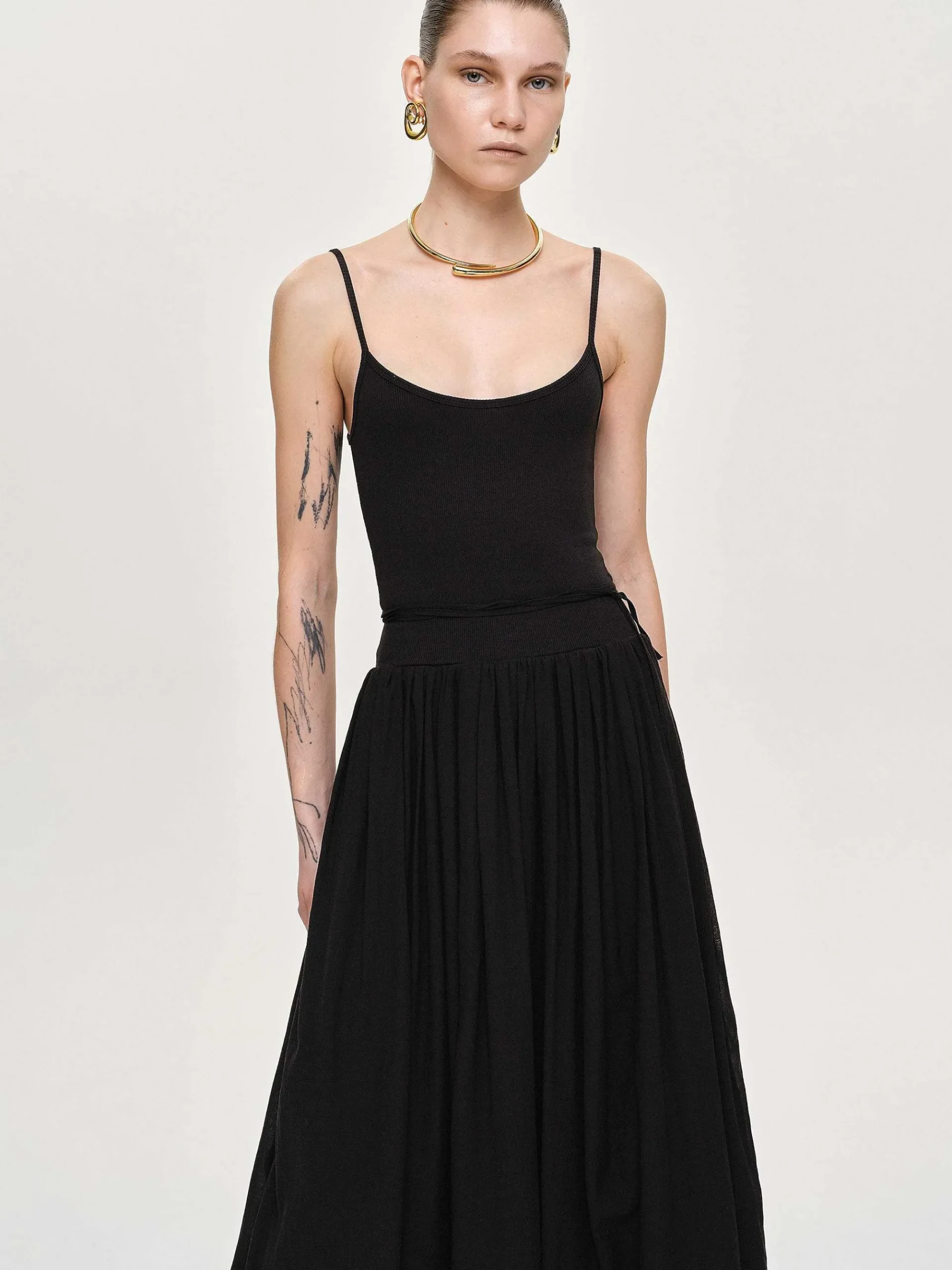 Source Unknown Accessoires-Robe Nuisette En Tulle, Noir