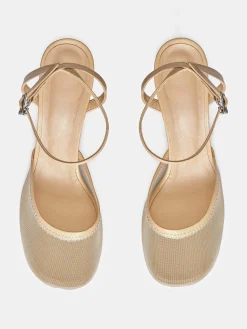 Source Unknown Chaussures Et Sacs-Sandales A Bout En Maille Noa, Camel