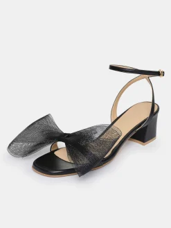 Source Unknown Chaussures Et Sacs-Sandales A Noeud En Tulle Apogeo, Noir
