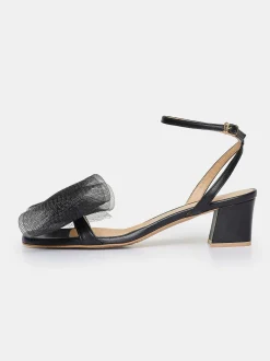 Source Unknown Chaussures Et Sacs-Sandales A Noeud En Tulle Apogeo, Noir