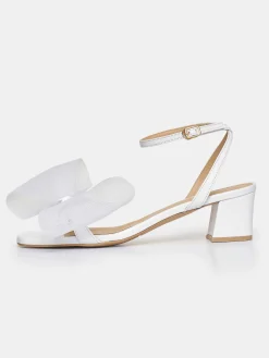 Source Unknown Chaussures Et Sacs-Sandales A Noeud En Tulle Apogeo, Blanc