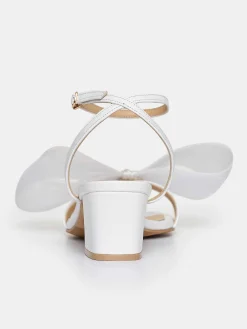 Source Unknown Chaussures Et Sacs-Sandales A Noeud En Tulle Apogeo, Blanc
