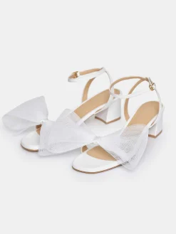 Source Unknown Chaussures Et Sacs-Sandales A Noeud En Tulle Apogeo, Blanc