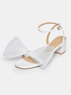 Source Unknown Chaussures Et Sacs-Sandales A Noeud En Tulle Apogeo, Blanc