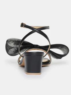 Source Unknown Chaussures Et Sacs-Sandales A Noeud En Tulle Apogeo, Noir