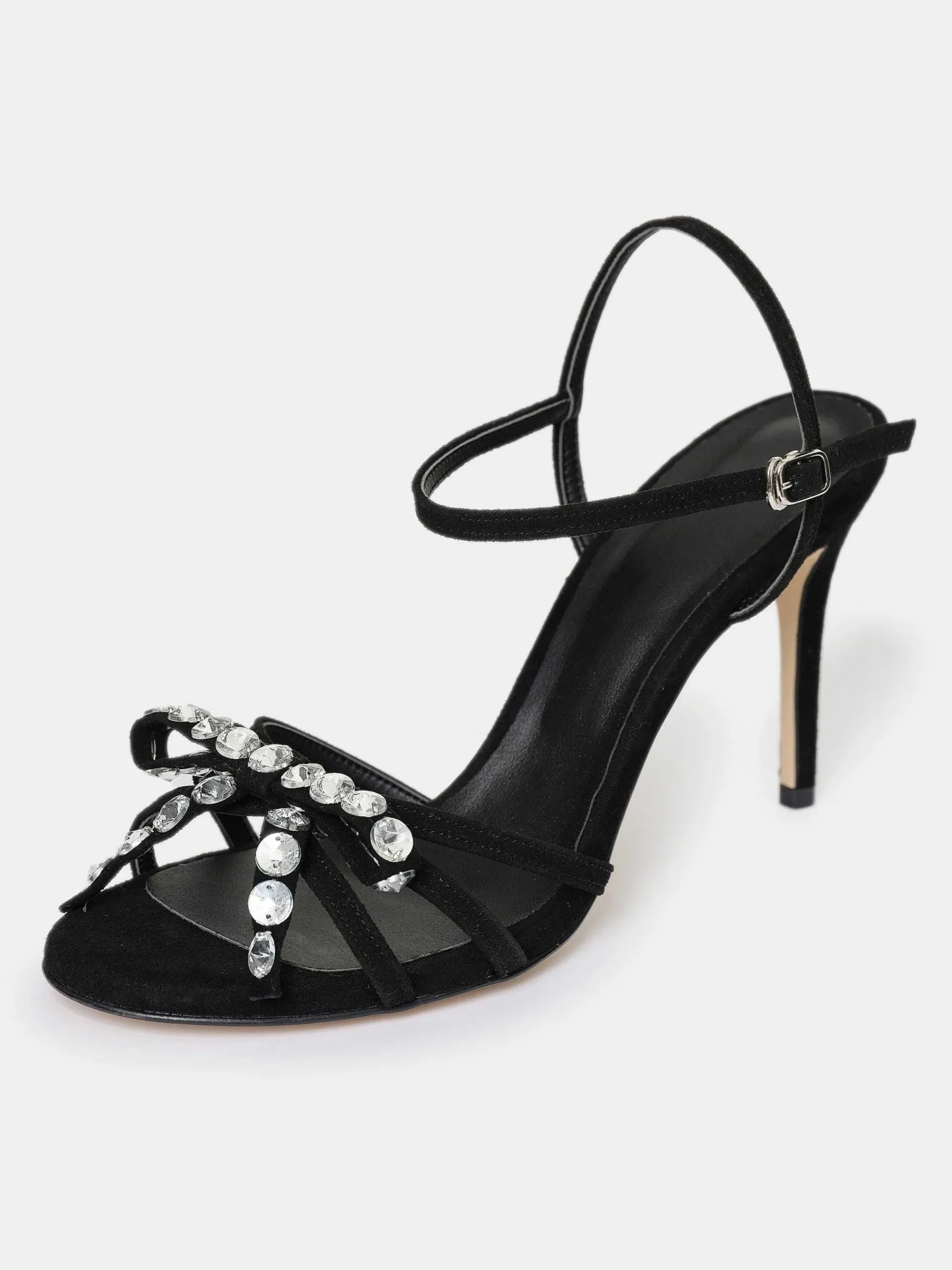 Source Unknown Chaussures Et Sacs-Sandales A Talons Bijoux A Bout Ouvert Micol, Noir