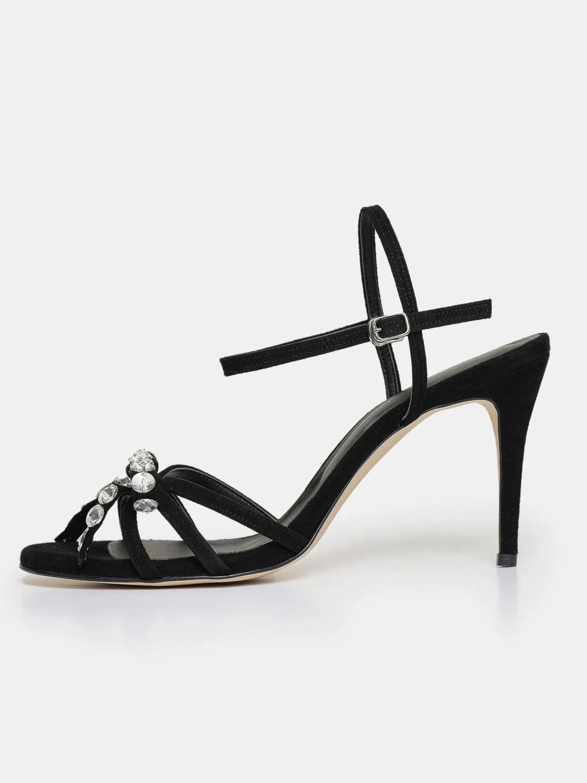 Source Unknown Chaussures Et Sacs-Sandales A Talons Bijoux A Bout Ouvert Micol, Noir