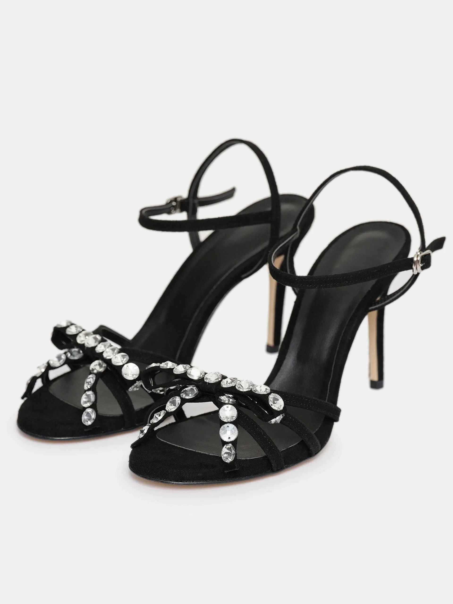 Source Unknown Chaussures Et Sacs-Sandales A Talons Bijoux A Bout Ouvert Micol, Noir