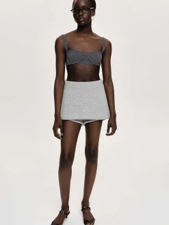 Source Unknown Bas-Segura Sweat Mini Jupes-Shorts, Gainsboro Melange