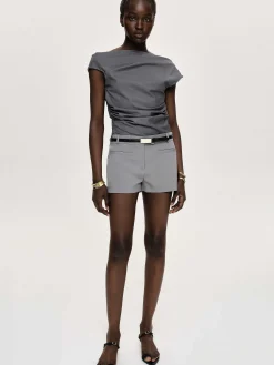 Source Unknown Bas-Short A Poche Passepoilee Ulna, Gris
