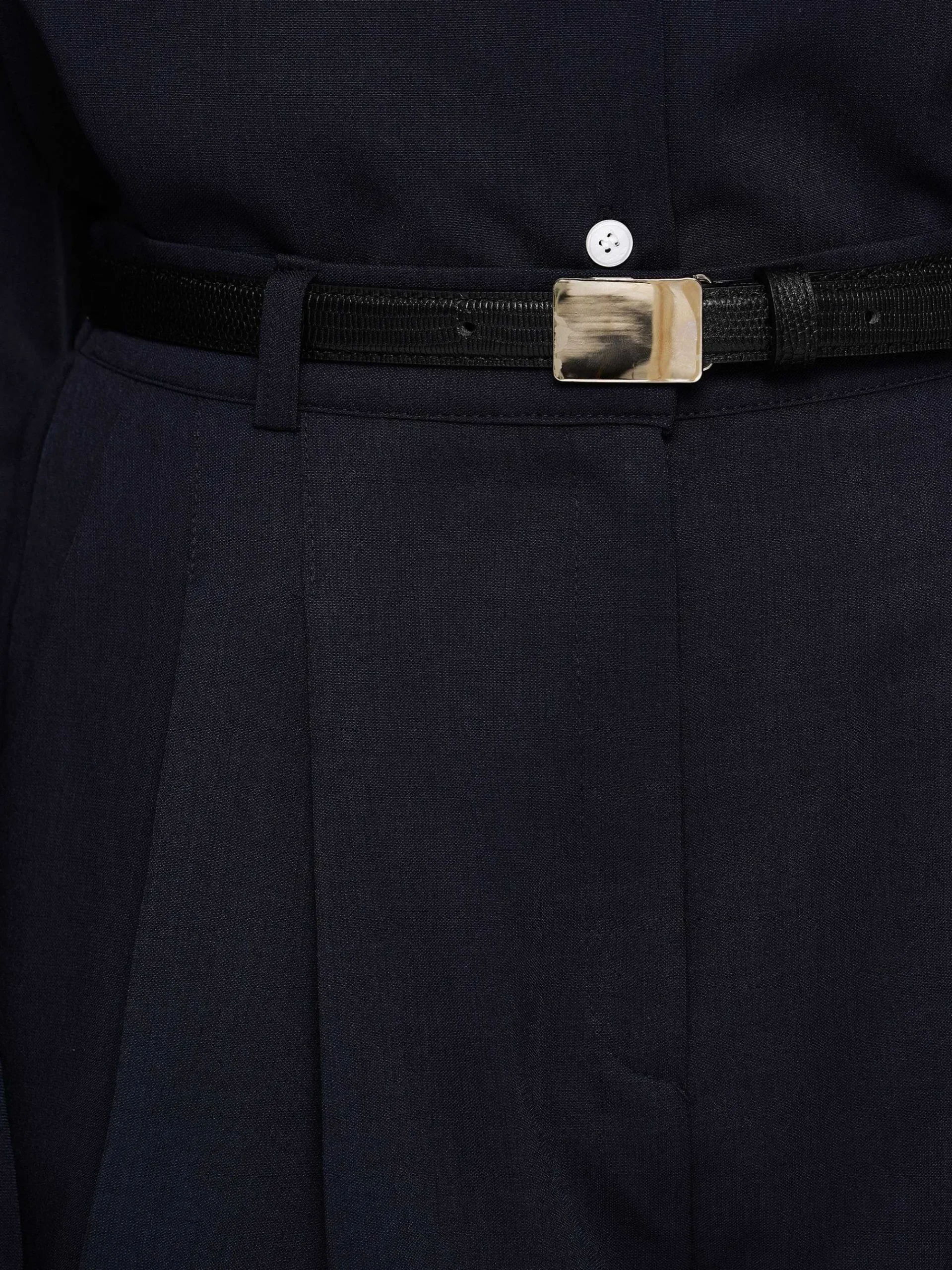 Source Unknown Vêtements-Short Angulaire Taille Haute, Bleu Marine