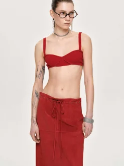 Source Unknown Tricots-Soutien-Gorge En Tricot Cotele, Rouge
