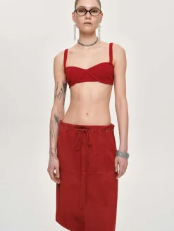 Source Unknown Vêtements-Soutien-Gorge En Tricot Cotele, Rouge
