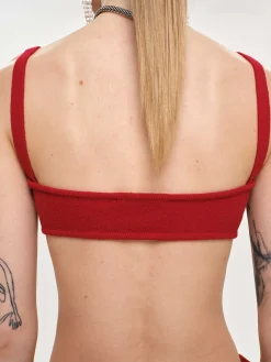Source Unknown Vêtements-Soutien-Gorge En Tricot Cotele, Rouge