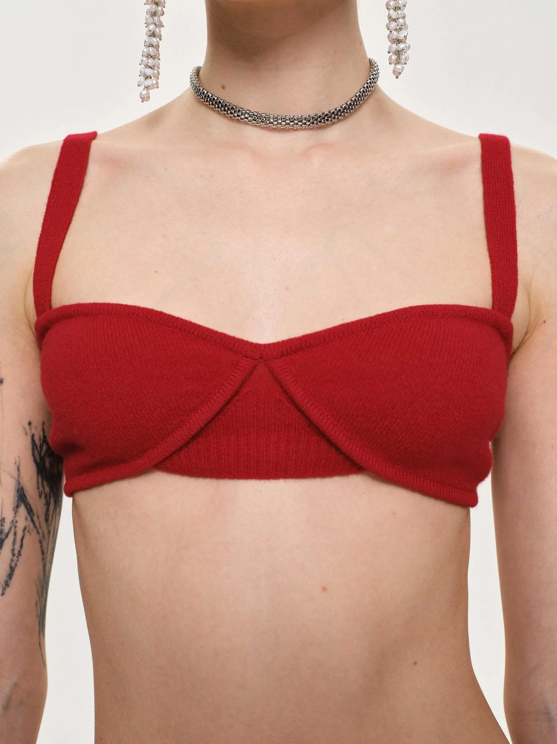 Source Unknown Hauts-Soutien-Gorge En Tricot Cotele, Rouge