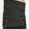 Source Unknown Accessoires-Tricot A Epaules Denudees Tova, Melange Gris Fonce