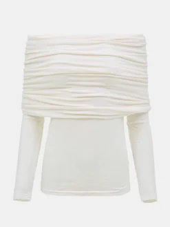 Source Unknown Accessoires-Tricot A Epaules Denudees Tova, Creme